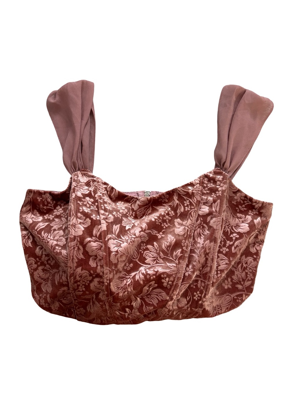 Altar'd State Dusty Rose Velvet Bustier Top
